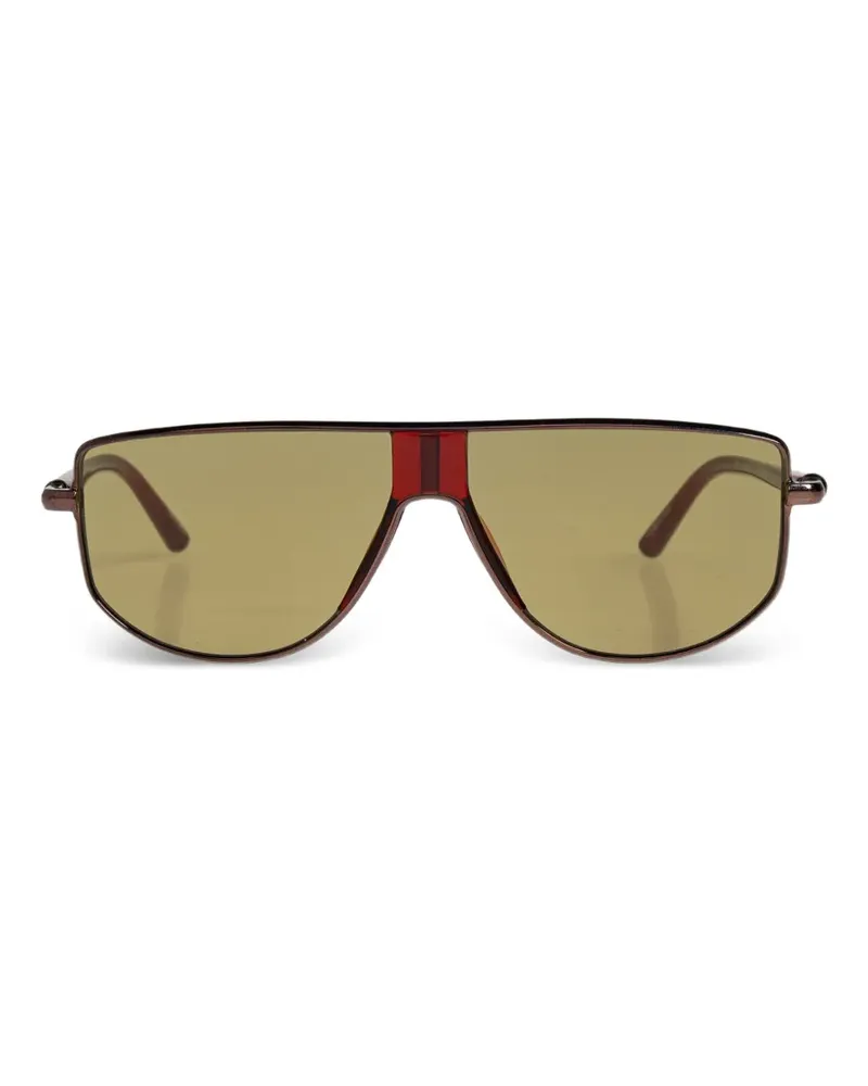 Jacquemus x Linda Farrow Corsa Sonnenbrille mit Navigatorgestell - Rot Rot