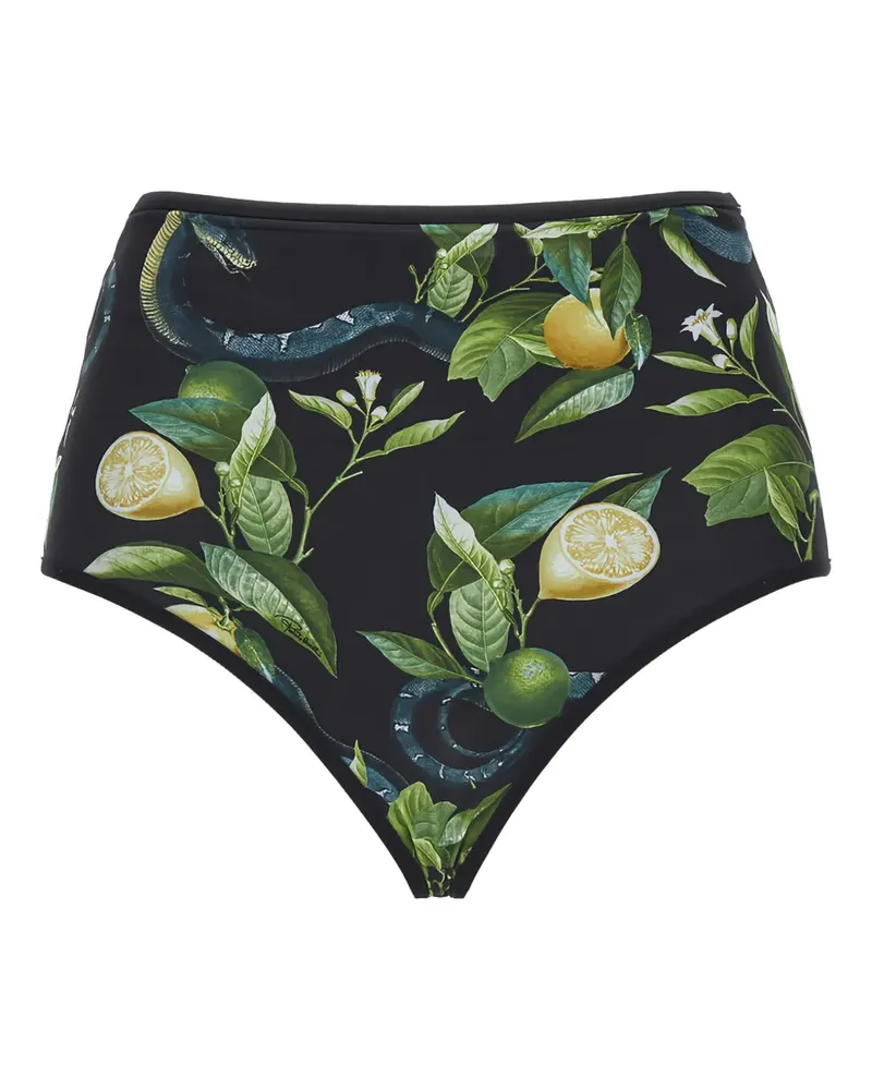 Roberto Cavalli Bikinihöschen mit Zitrus-Print - Schwarz Schwarz