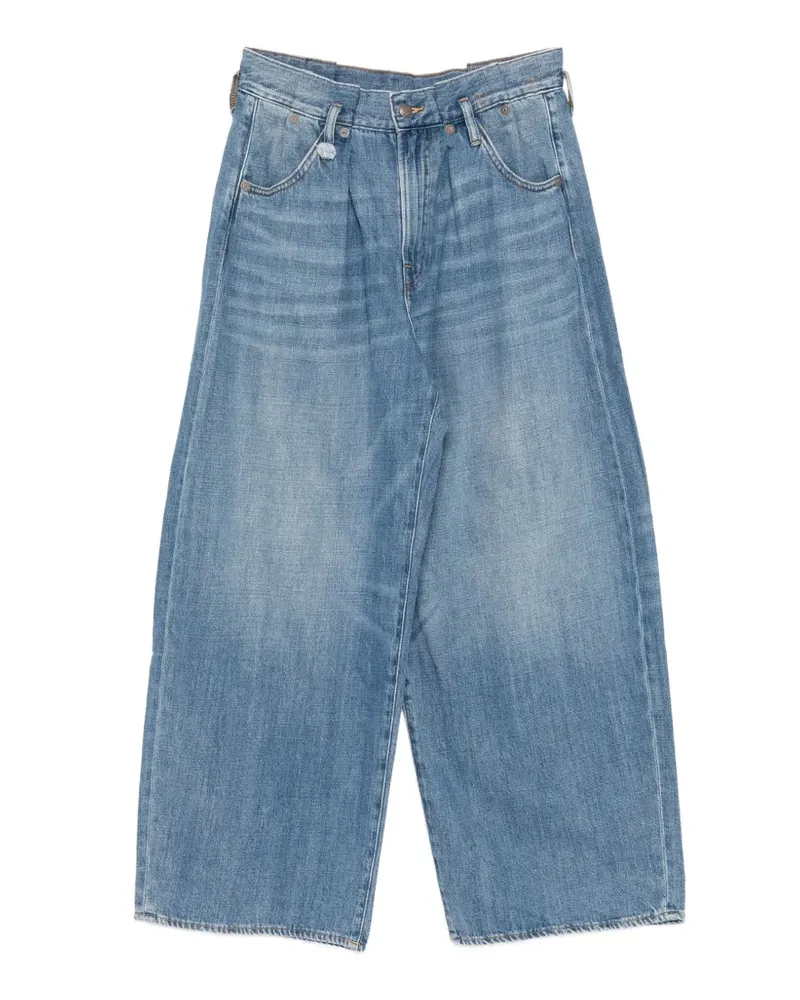R13 whiskered pleated jeans - Blau Blau
