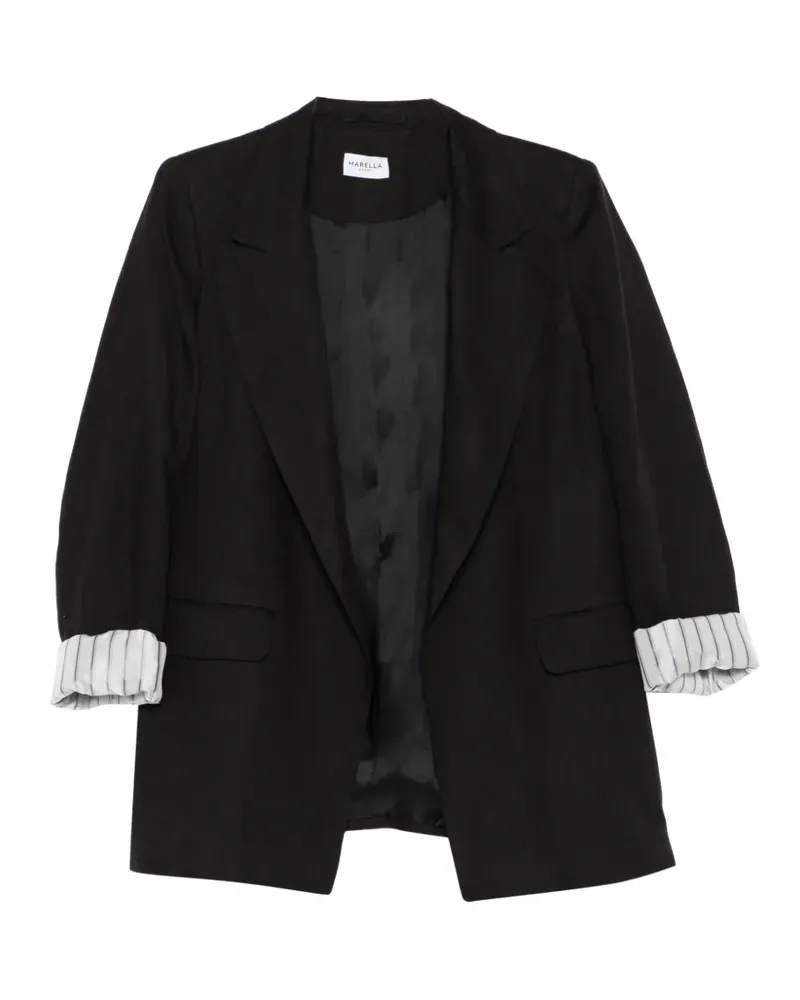 MARELLA Sauna linen peak-lapel blazer - Schwarz Schwarz