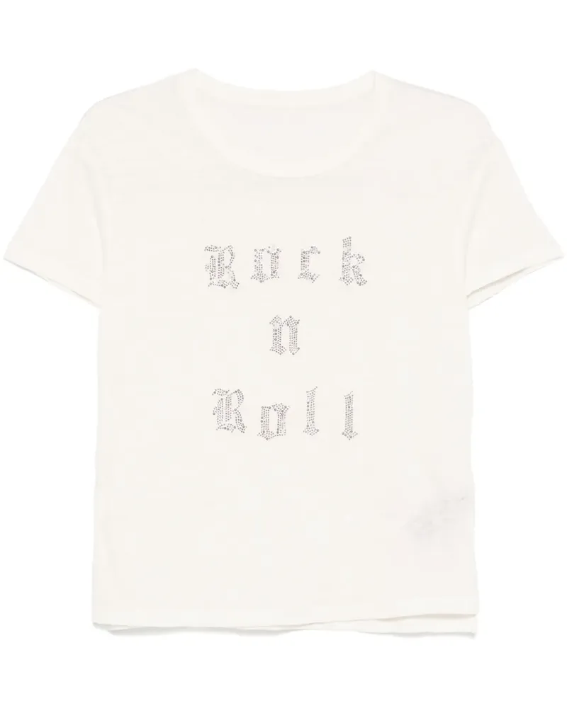 Zadig & Voltaire T-Shirt mit Strass-Slogan - Nude Nude