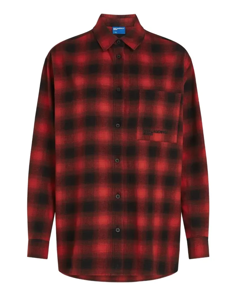 Karl Lagerfeld Hemdjacke mit Karomuster - Rot Rot