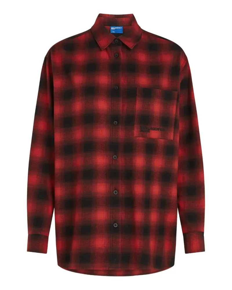 Karl Lagerfeld Hemdjacke mit Karomuster - Rot Rot