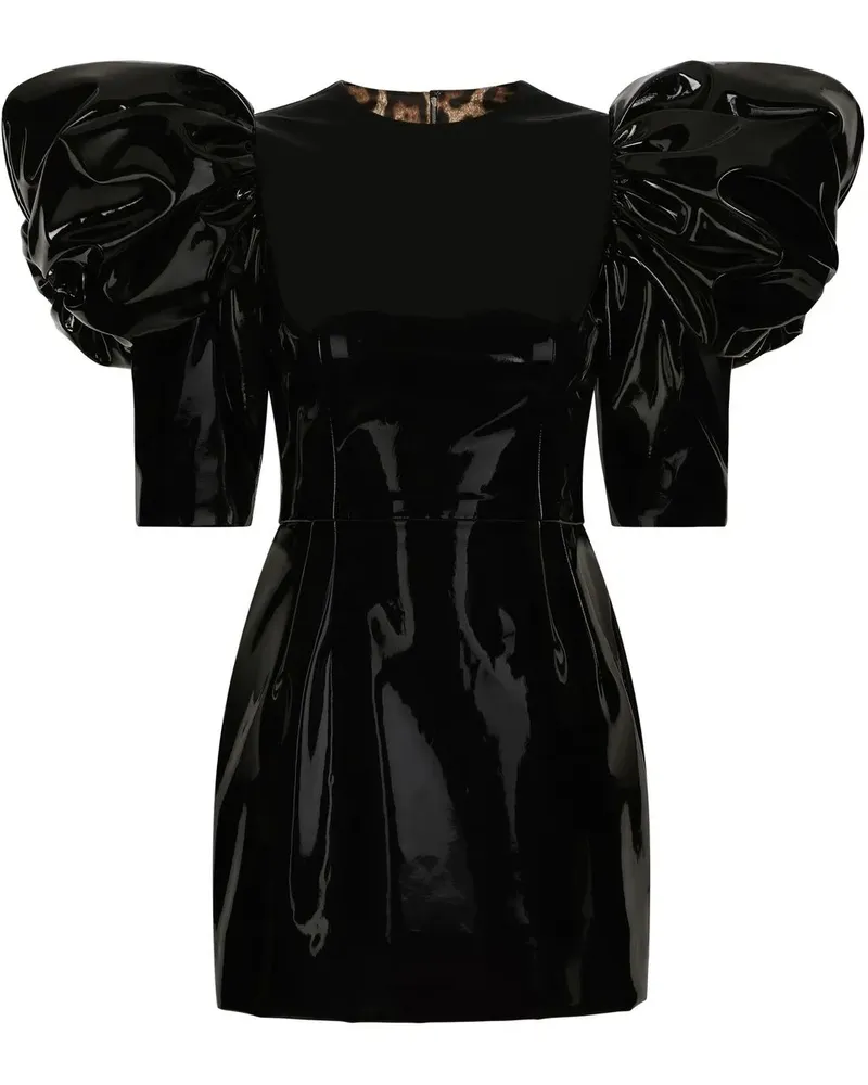 Dolce & Gabbana Kleid mit Glanzoptik - Schwarz Schwarz