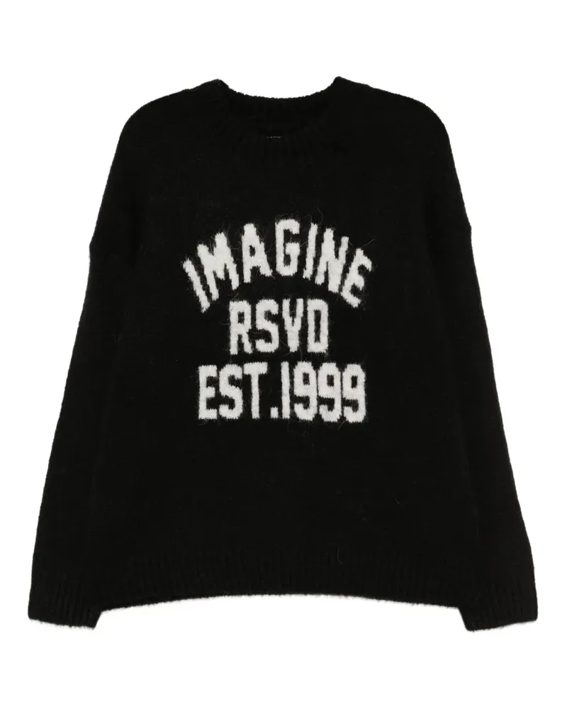 Izzue Intarsien-Pullover mit Slogan - Schwarz Schwarz
