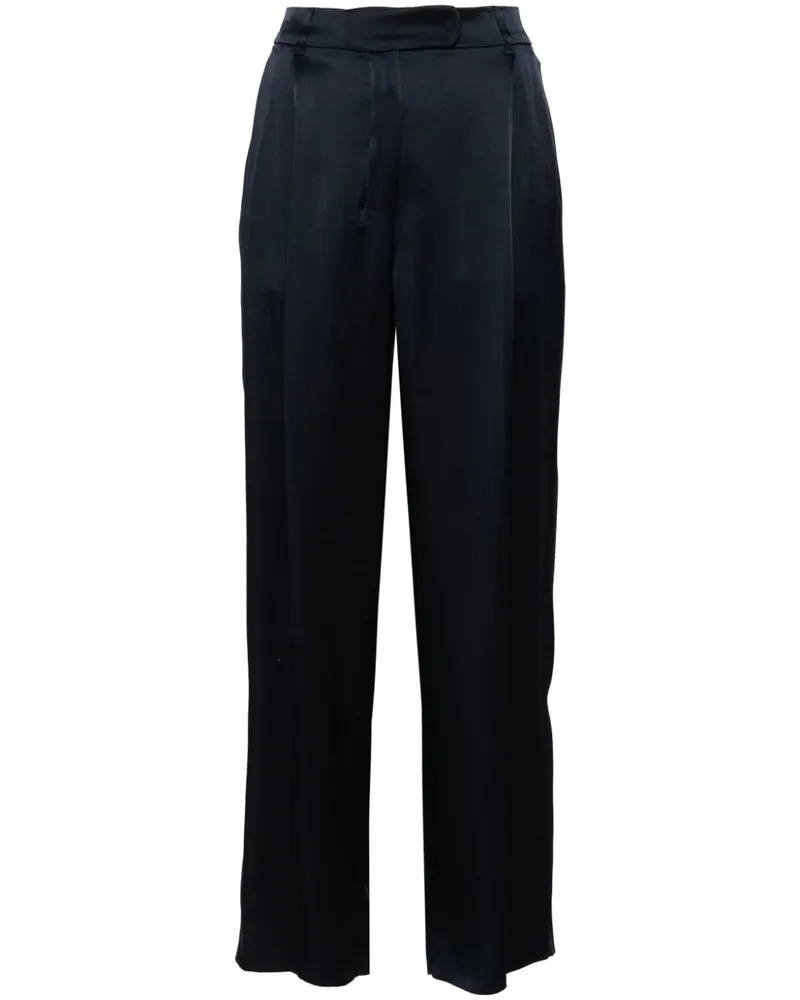 Max Mara Gerade Amleto Satinhose - Blau Blau