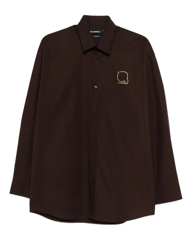 Karl Lagerfeld Hemd mit Logo-Detail - Braun Braun