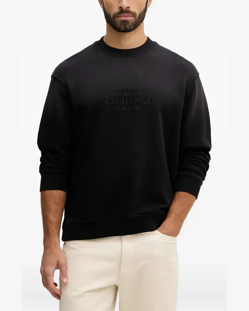 Armani Exchange Sweatshirt mit Prägung - Schwarz Schwarz