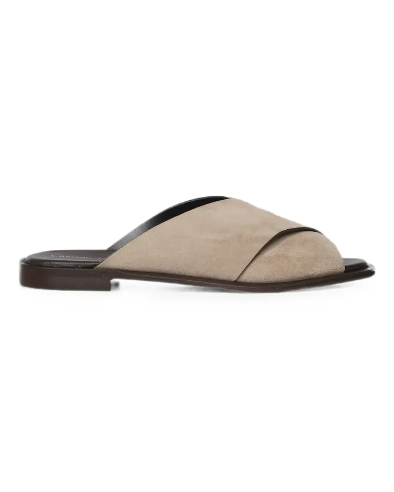 Giuliano Galiano criss-cross suede sandals - Nude Nude