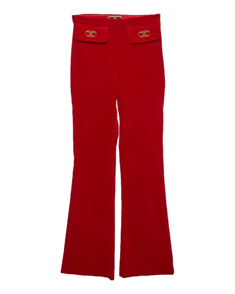 Elisabetta Franchi High-Waist-Hose aus Samt - Rot Rot