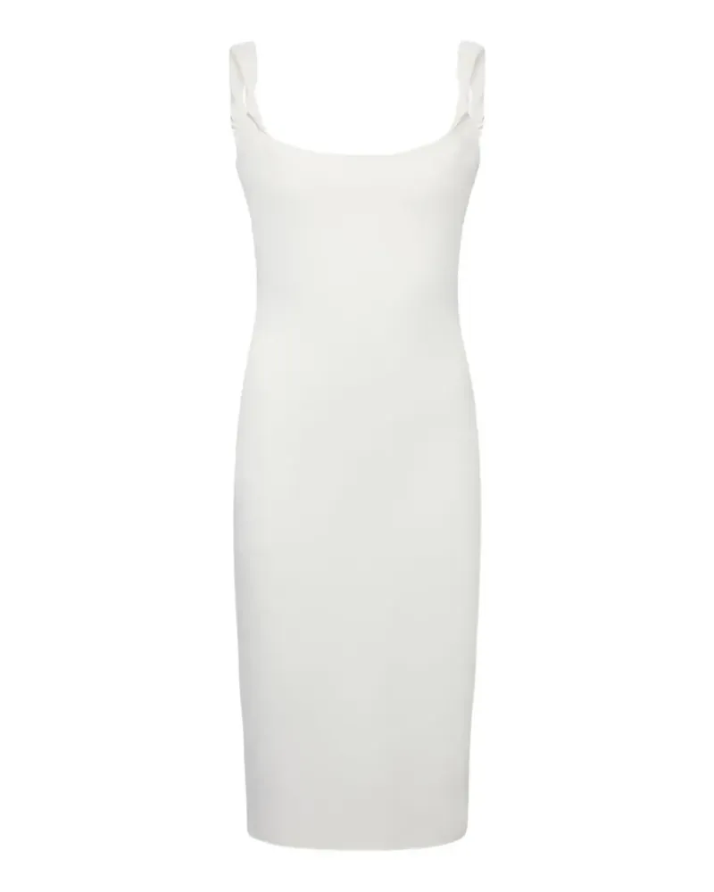 Another Tomorrow midi twist-detail bias dress - Weiß Weiß