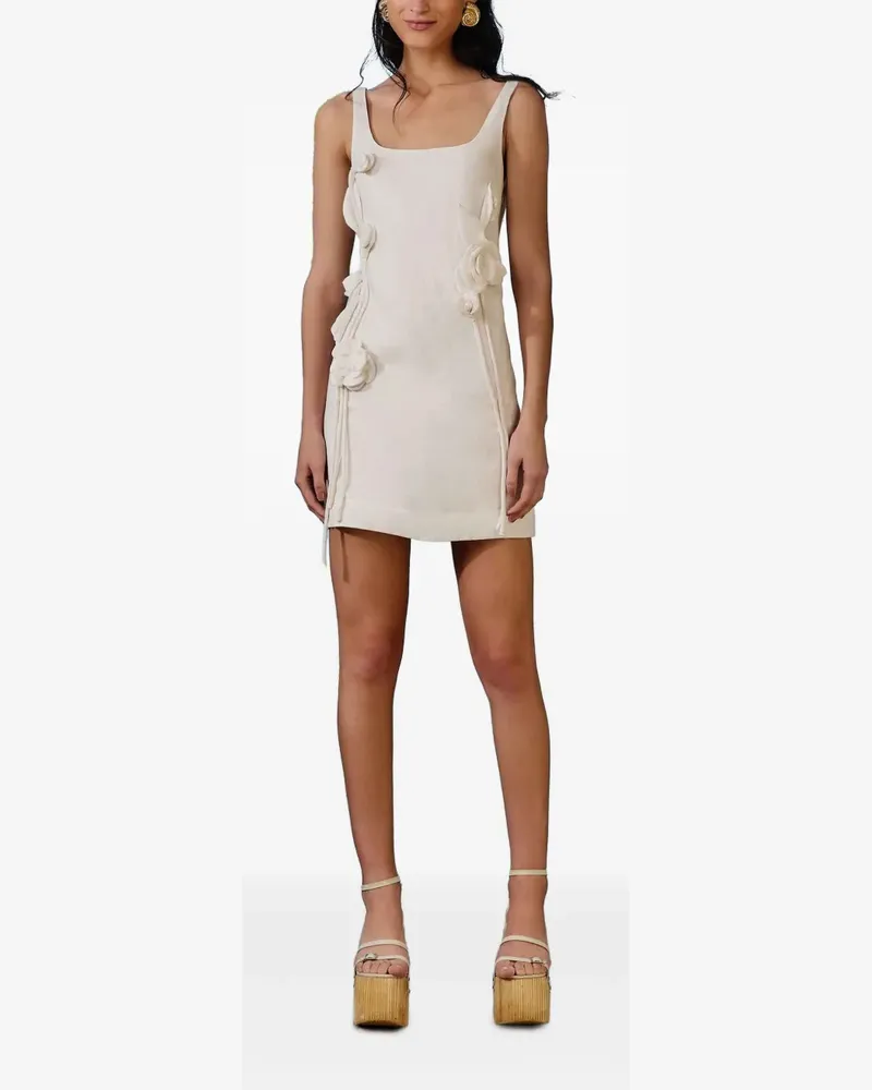 FARM Rio Minikleid mit Blumenapplikation - Nude Nude