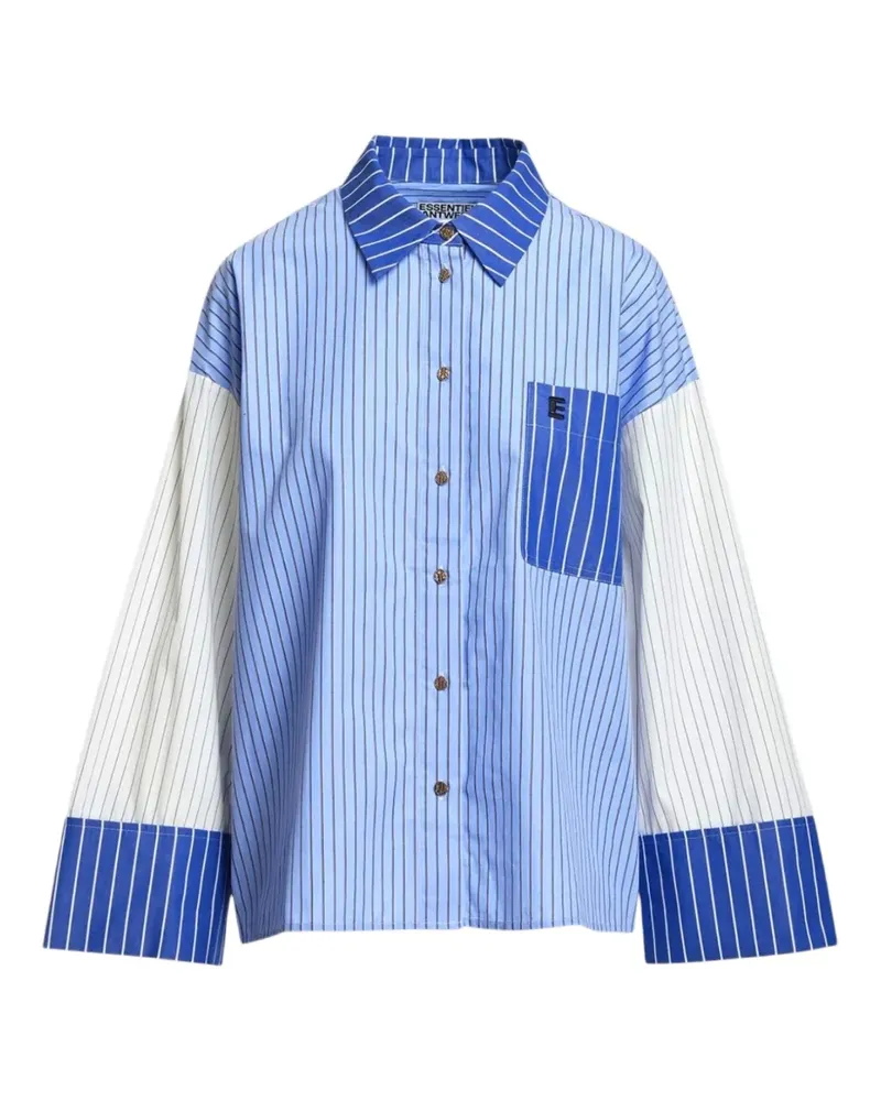 Essentiel Hemd mit gestreiften Einsätzen - Blau Blau