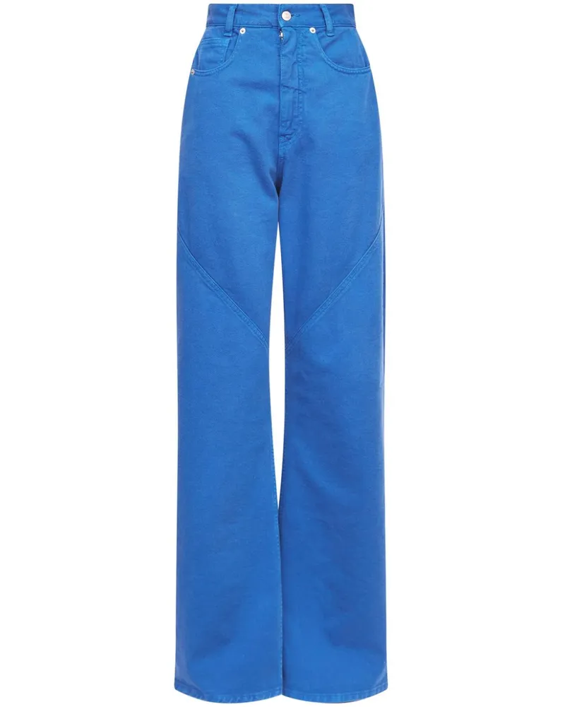 Maison Margiela Halbhohe Wide-Leg-Hose - Blau Blau