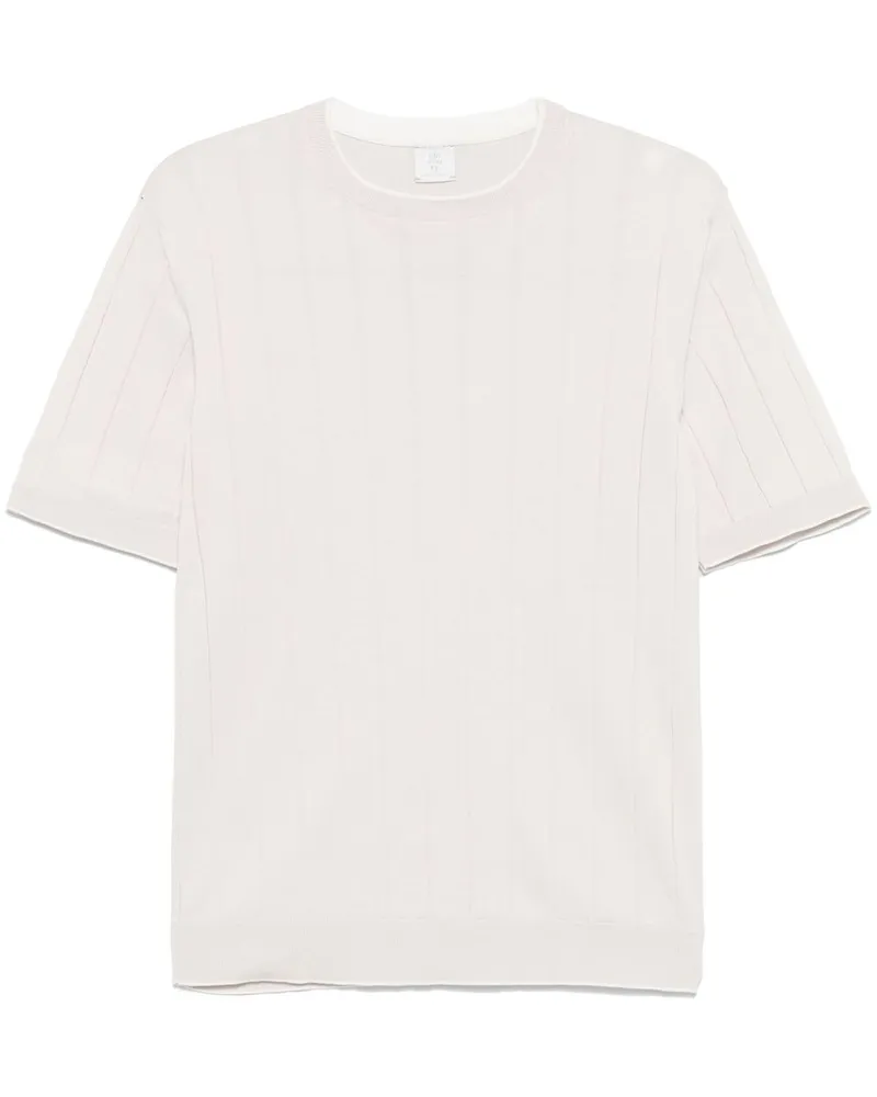 Eleventy T-Shirt aus geripptem Strick - Nude Nude