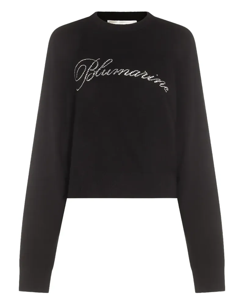 Blumarine Pullover mit Kristallen - Schwarz Schwarz