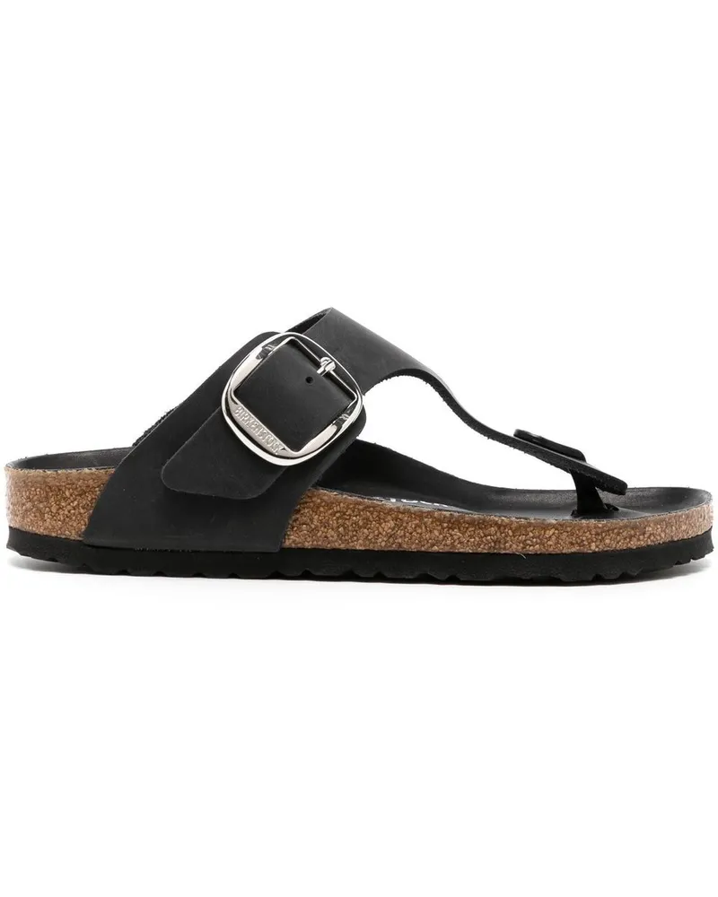 Birkenstock Gizeh Sandalen mit großer Schnalle - Schwarz Schwarz
