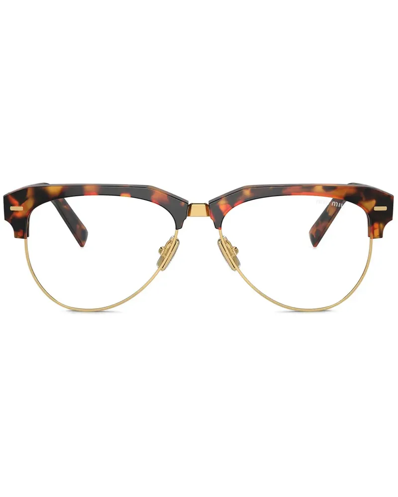 Miu Miu Brille mit Logo - Braun Braun