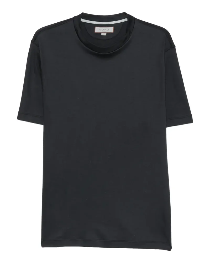 Canali T-Shirt mit rundem Ausschnitt - Blau Blau