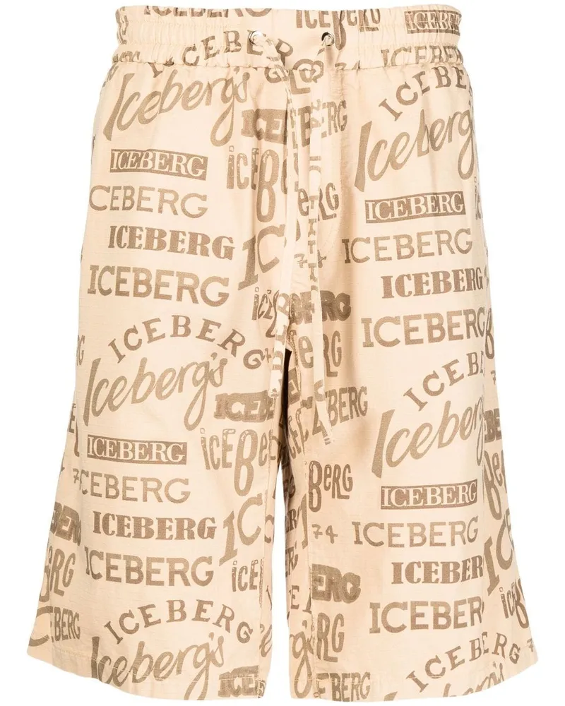 Iceberg Segelshorts mit Logo-Print Braun