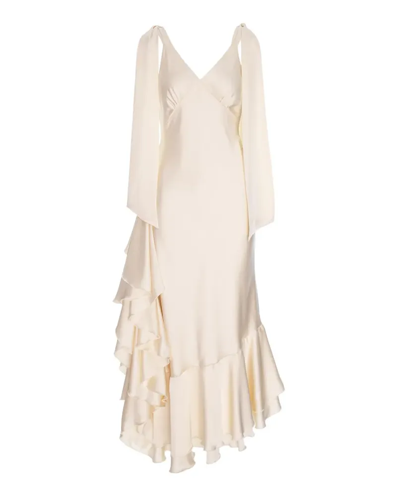 V:PM ATELIER Gerüschtes Acosta Maxikleid - Gelb Gelb