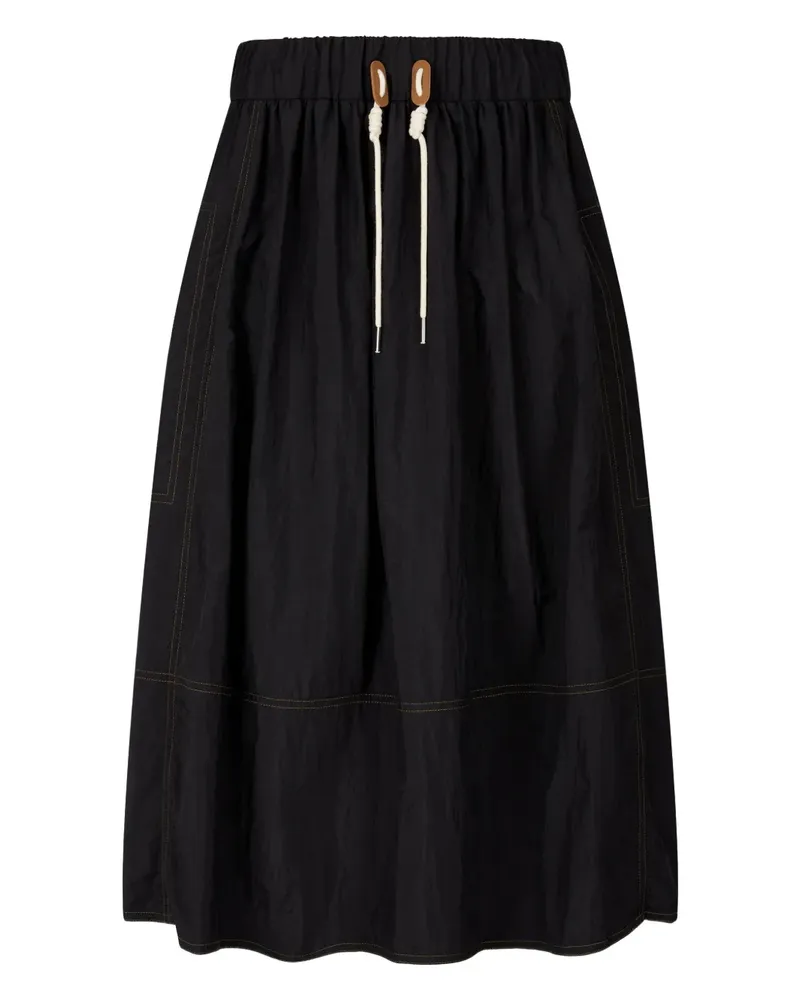 STUDIO TOMBOY Midirock mit Kordelzug - Schwarz Schwarz