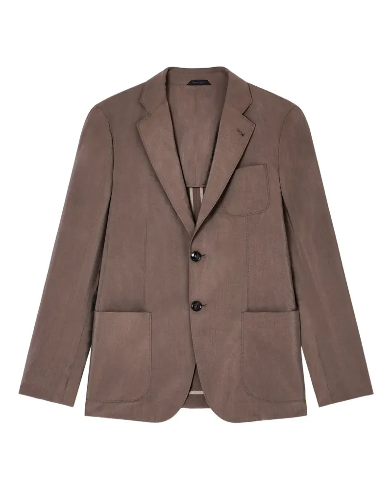 Giorgio Armani single-breasted patch-pocket blazer - Braun Braun