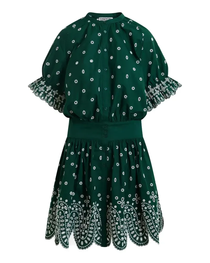 Essentiel flower-embroidery cotton mini dress - Grün Grün