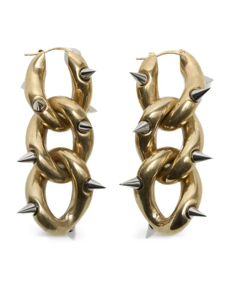 Acne Studios Kettenohrringe mit spitzen Nieten - Gold Gold