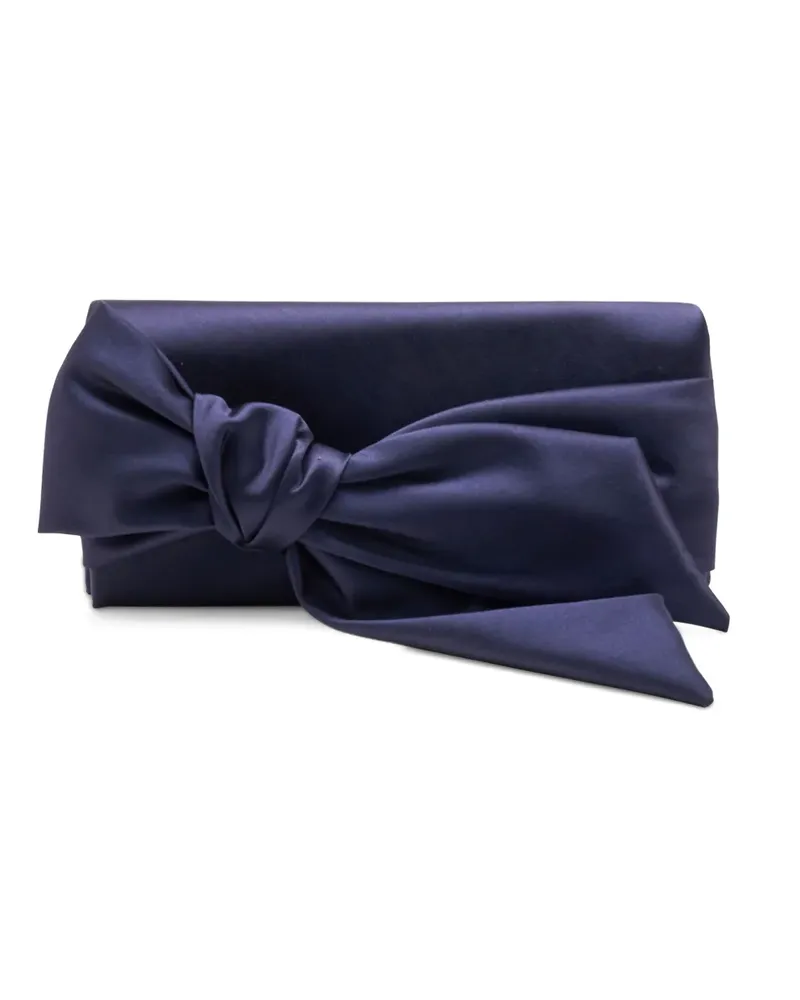 Carolina Herrera New York Karlita Clutch mit Schleife - Blau Blau