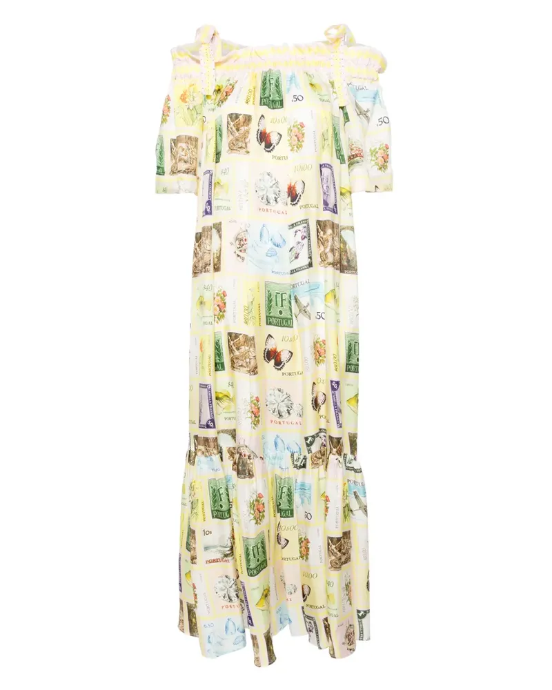 Camilla Schulterfreies Kleid mit Rüschen - Gelb Gelb