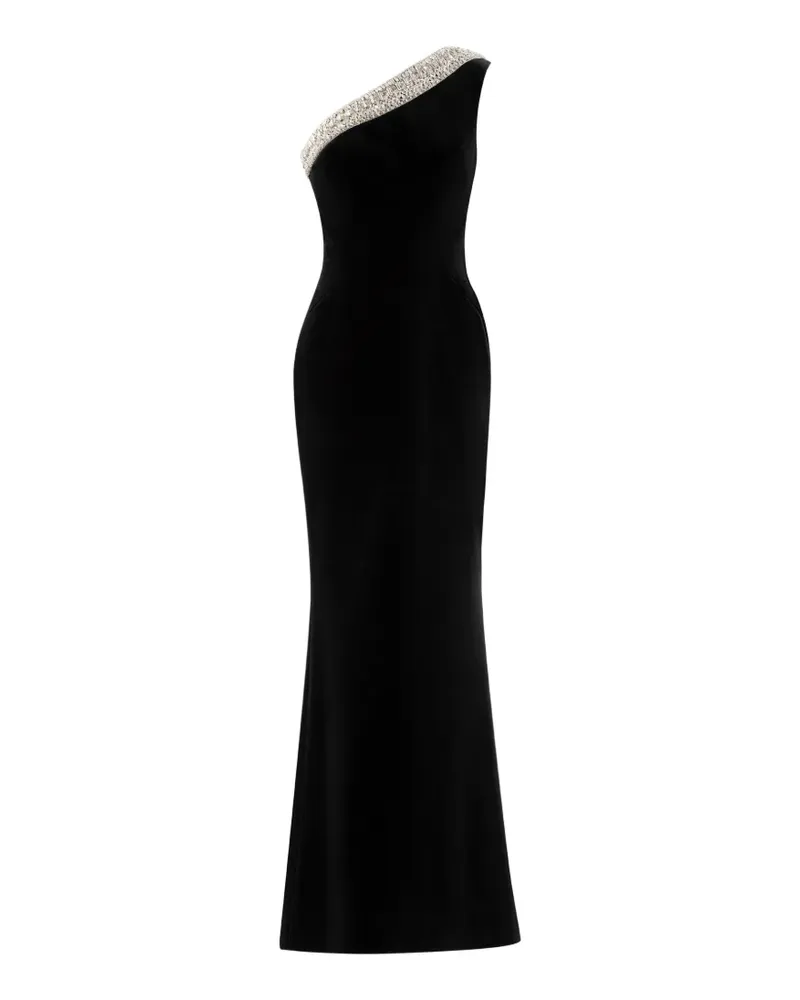 Saiid Kobeisy crystal one-shoulder maxi dress - Schwarz Schwarz
