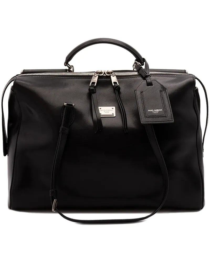 Dolce & Gabbana Vittoria zip-top leather luggage - Schwarz Schwarz