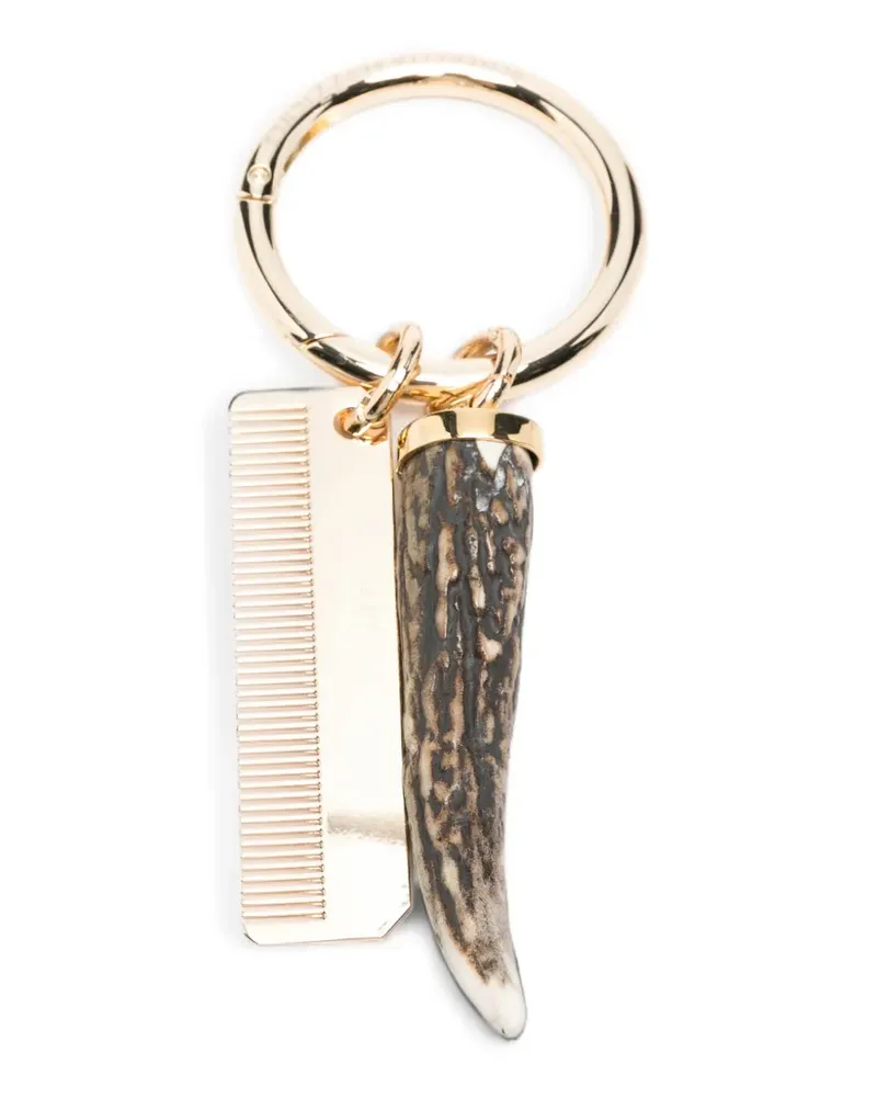 Benedetta Bruzziches comb horn keyring - Gold Gold