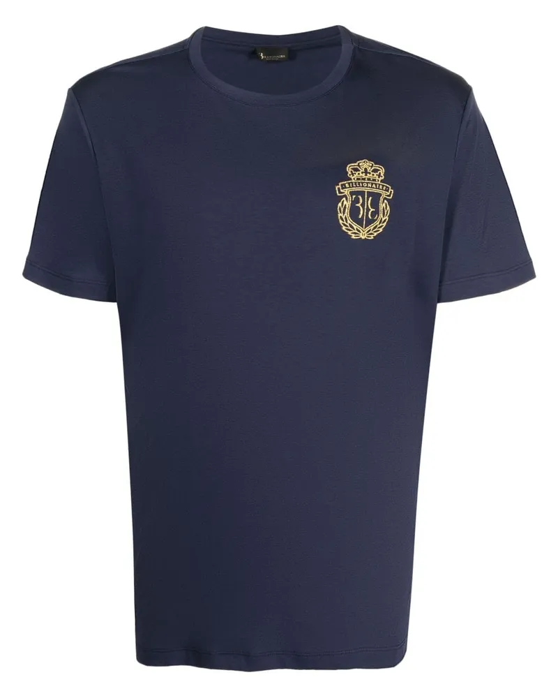 Billionaire T-Shirt mit Logo-Stickerei Blau