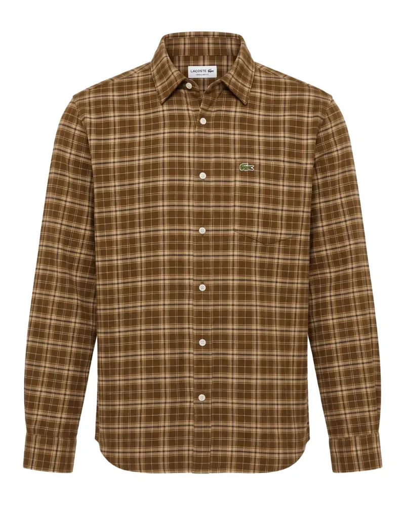 Lacoste Kariertes Flanellhemd - Braun Braun