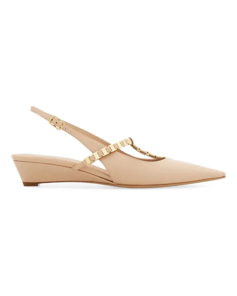 Ferragamo Vara chain slingback - Rosa Rosa