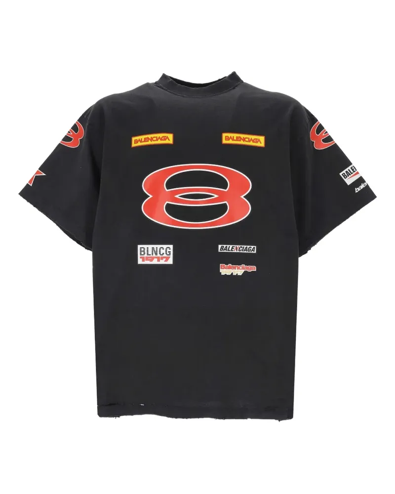 Balenciaga Sponsor T-Shirt mit Logo - Schwarz Schwarz