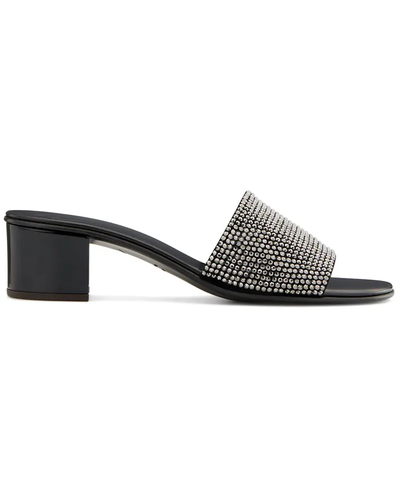 Giuseppe Zanotti Adelia 50 Pantoletten mit Kristallen - Schwarz Schwarz
