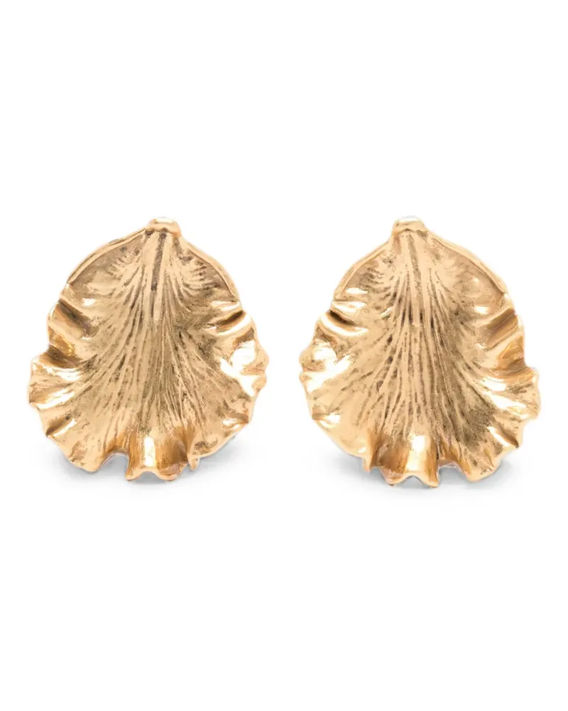 Cult Gaia Iris Leaf hammered earrings - Gold Gold