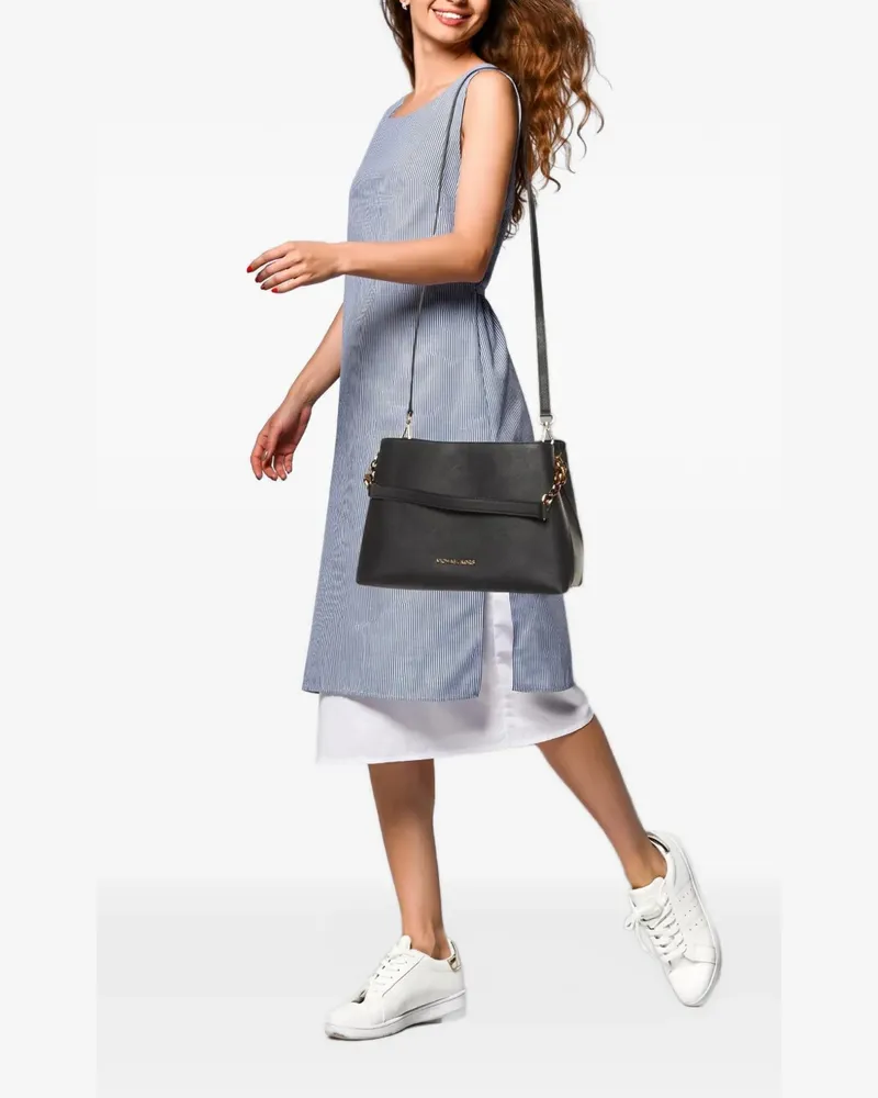 Michael Kors Portia Schultertasche aus Saffiano-Leder - Schwarz Schwarz