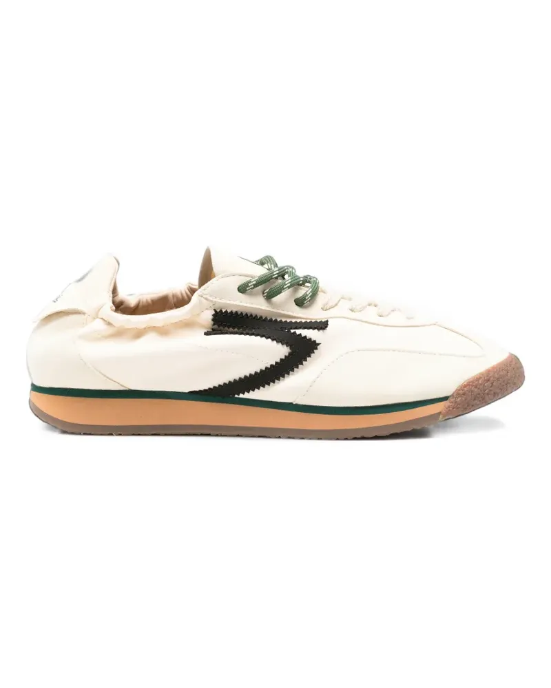 Puraai zigzag-patch elasticated-collar sneakers - Nude Nude