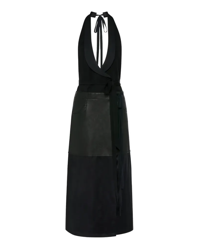 Maison Margiela Neckholder-Midikleid im Patchwork-Look - Schwarz Schwarz