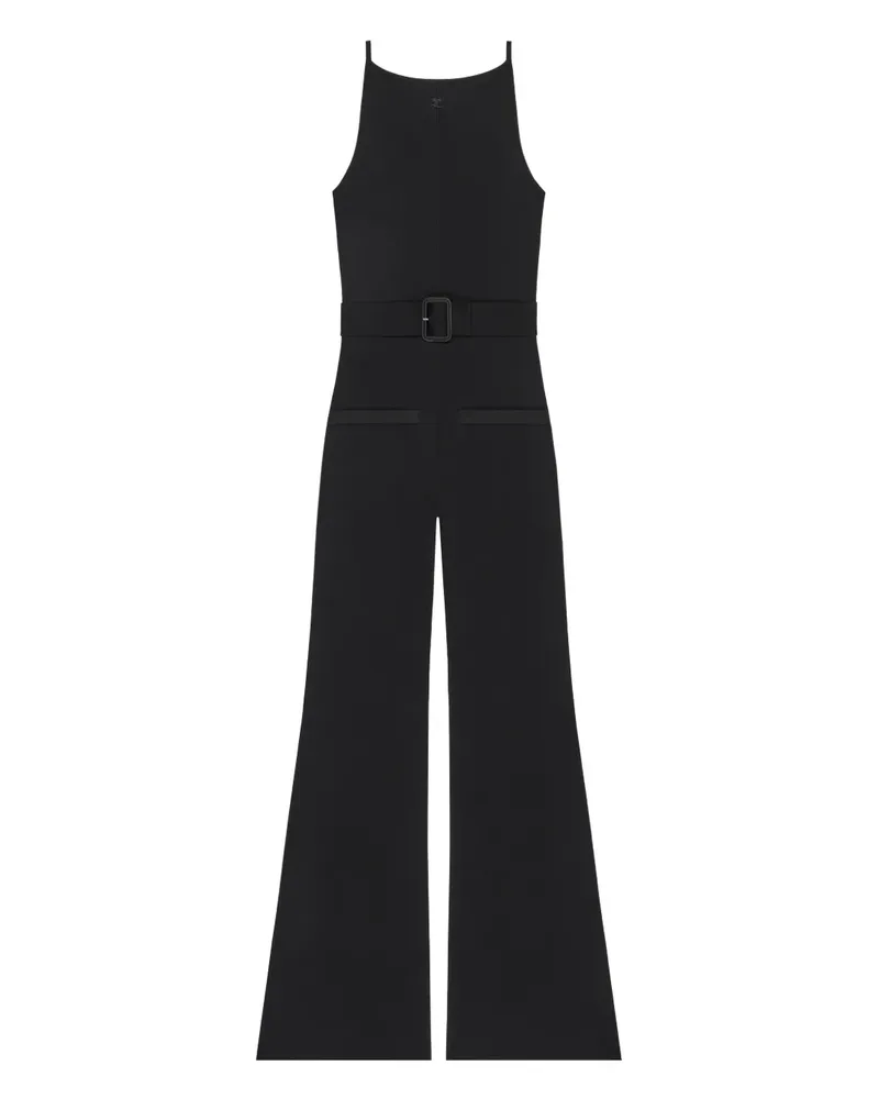 Courrèges Gestrickter Jumpsuit mit Gürtel - Schwarz Schwarz