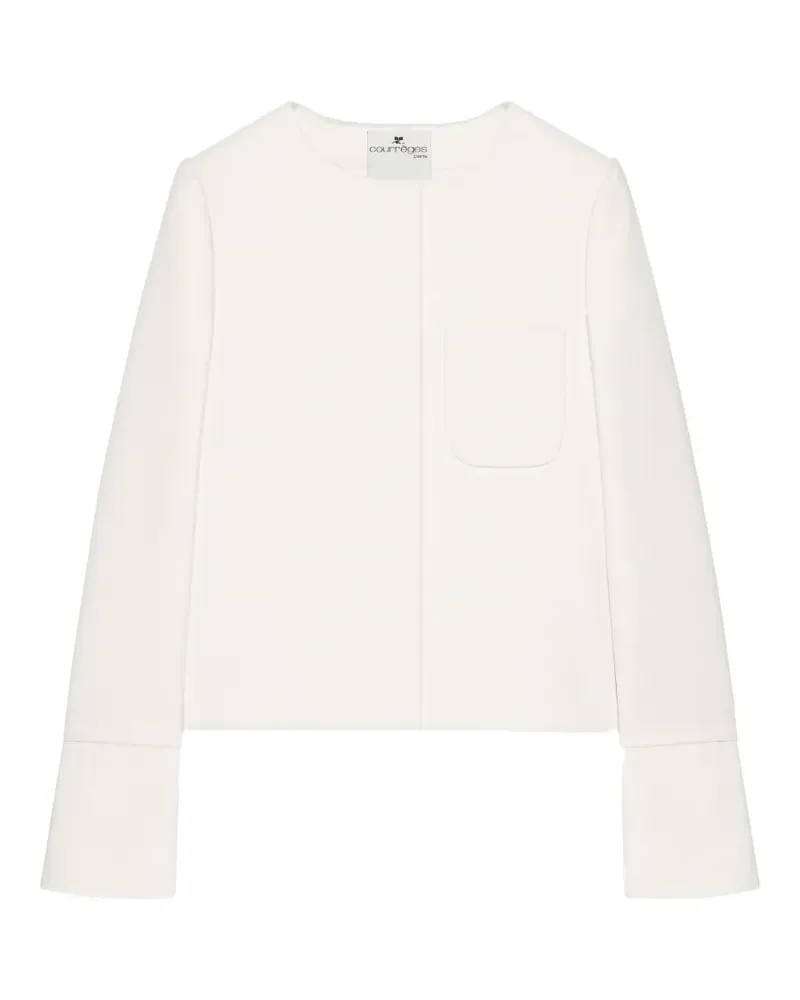 Courrèges Jacke mit Satinbesatz - Weiß Weiß