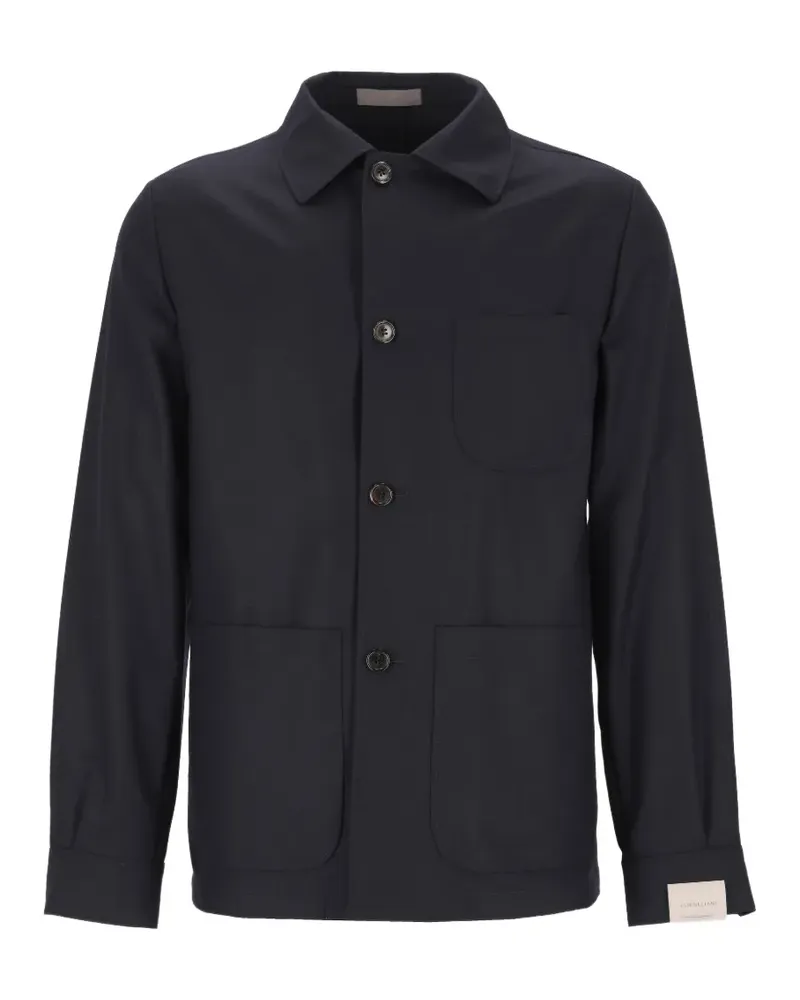 Corneliani Hemdjacke mit Knopfleiste - Blau Blau