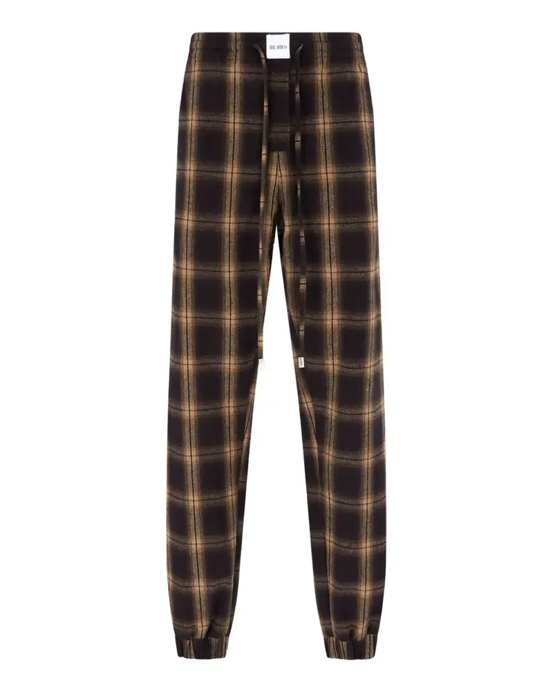 ATTICO brushed check-pattern trousers - Braun Braun