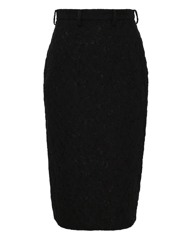 N° 21 Midirock mit Spitze - Schwarz Schwarz