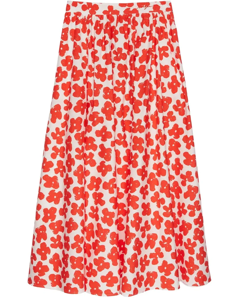 MSGM Rock mit Blumen-Print - Rot Rot
