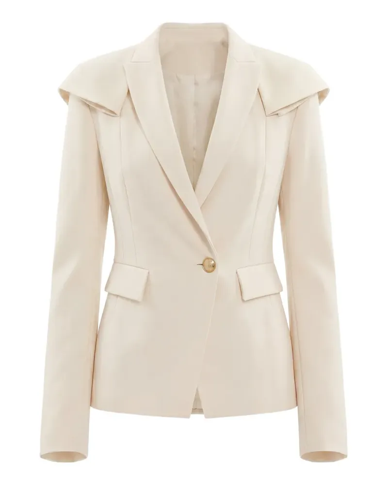 Saiid Kobeisy ruffled tailored blazer jacket - Nude Nude